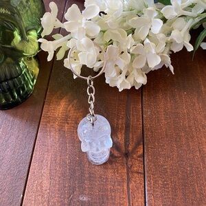 Handmade Resin Clear Bubble Skull 3” Keychain Gothic Backpack Bag Charm NEW